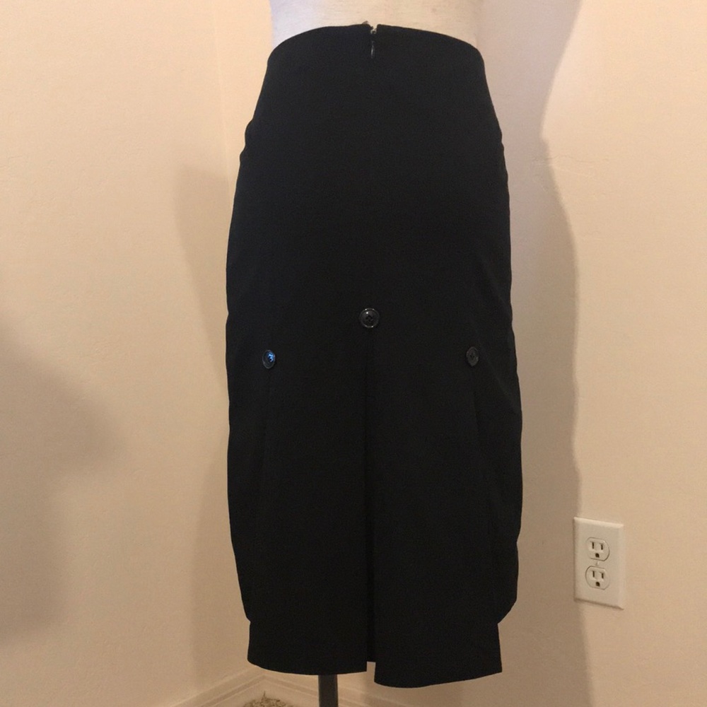 Black Wasson vintage button pleated skirt
